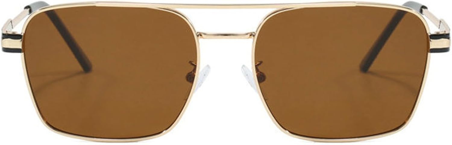 

Солнцезащитные очки Willochra Vintage Square Pilot для женщин и мужчин, с двойной перемычкой, градиентный оттенок, модные и стильные очки в стиле 70-х, защита от ультрафиолета UV400, C4