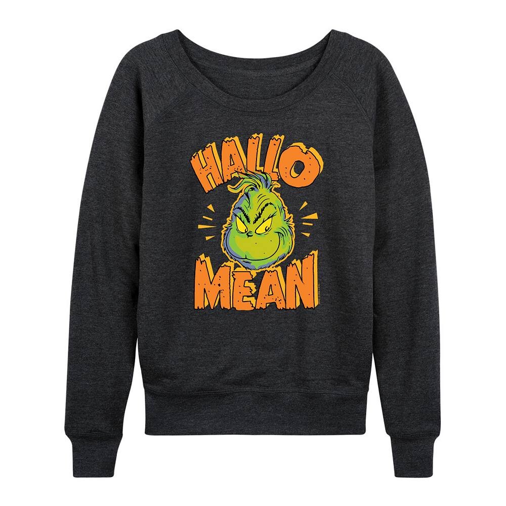 

Женский легкий свитшот Dr. Seuss Grinch HalloMean из френч-терри Licensed Character, цвет Heather Charcoal