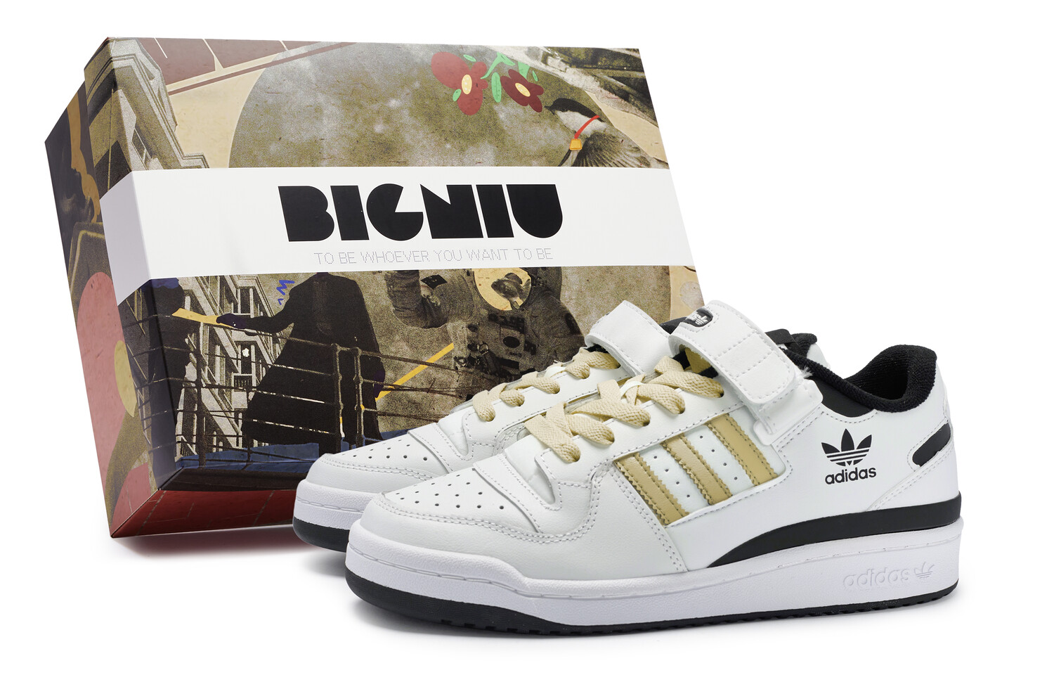 

Кроссовки adidas originals FORUM Skateboarding Shoes Unisex Low-top Black/yellowish, черный