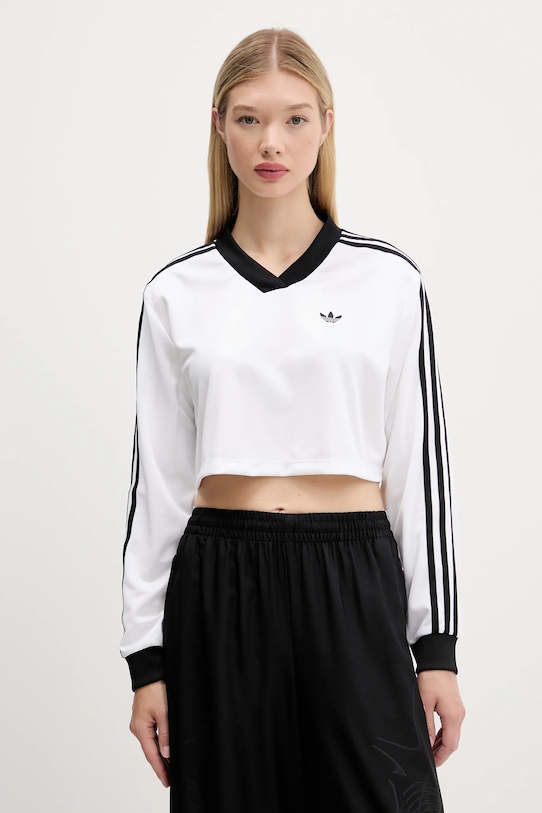 

Жаккардовый топ с длинными рукавами Ls Adidas Originals, белый