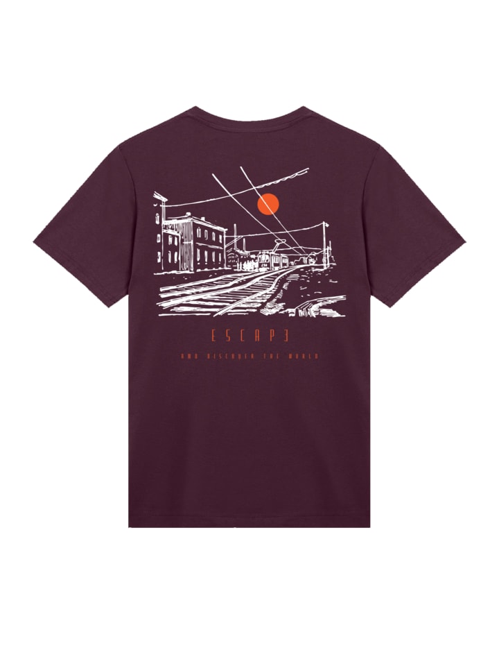 

Футболка Escape Discover the World Town Train Station в бордовом цвете F4NT4STIC, Красный, Футболка Escape Discover the World Town Train Station в бордовом цвете F4NT4STIC