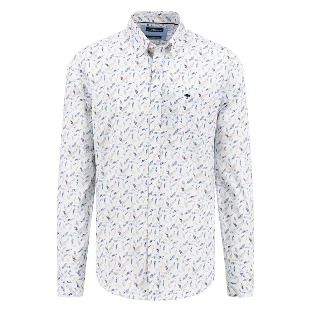 

Рубашка Fynch Hatton Structured Print Mix, белый