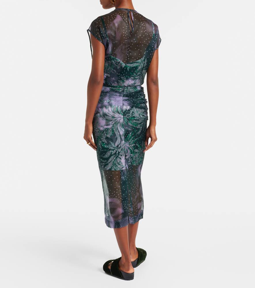 Печатная миди-юбка из смесового шелка Dries Van Noten, Bottle — фото 3