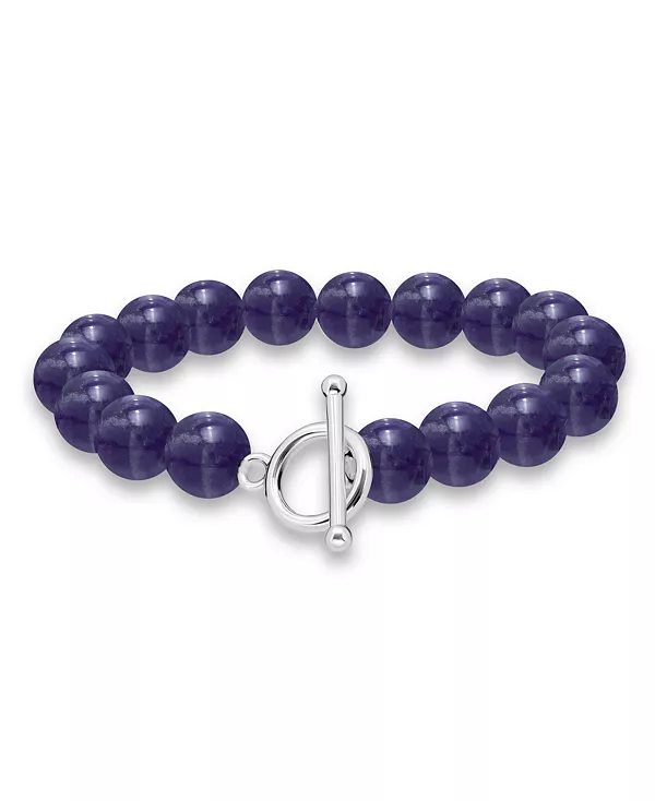 

Посеребренный эластичный браслет из натуральных камней Macy'S, amethyst