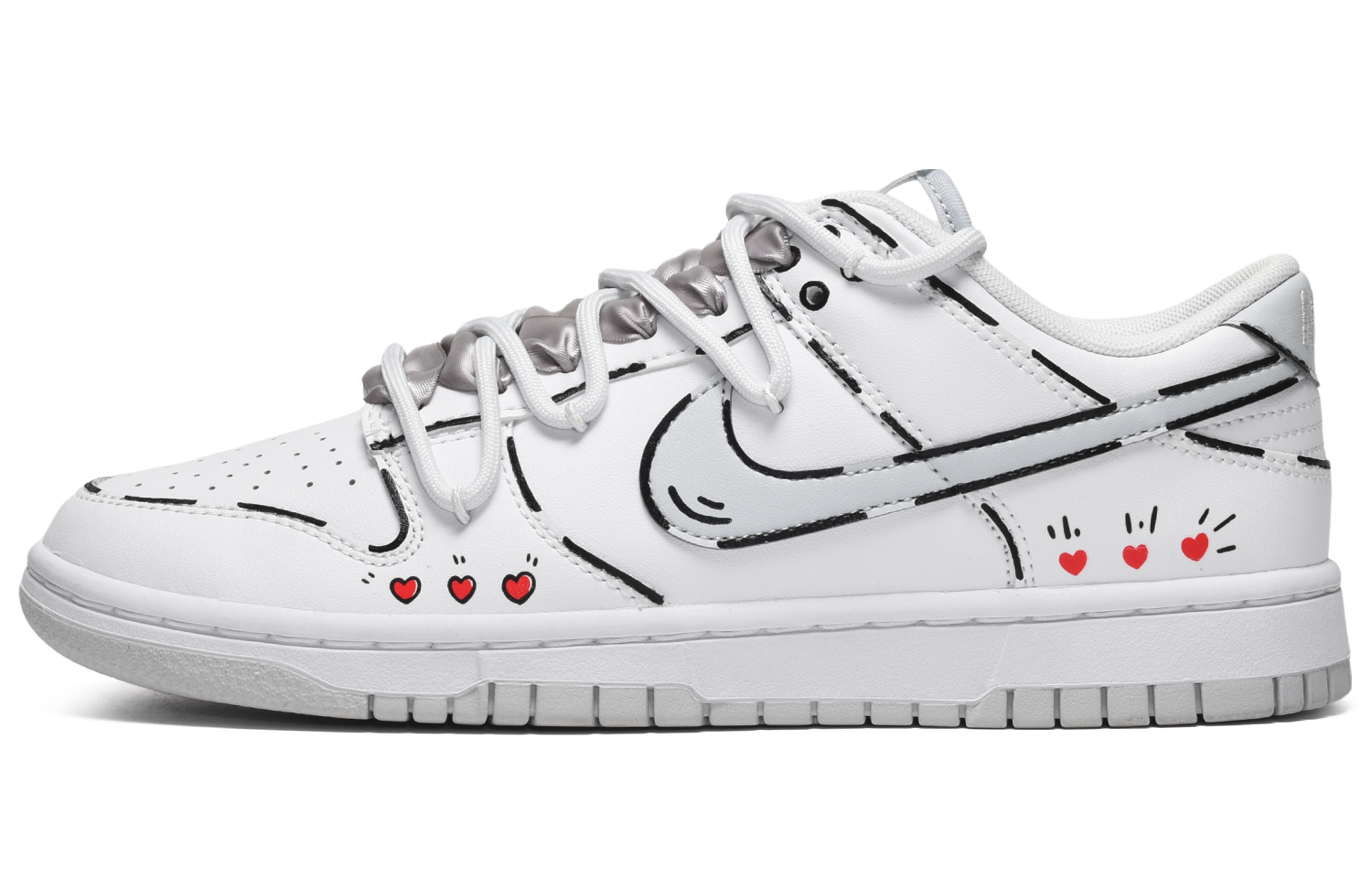 

Кроссовки Nike Dunk Skateboarding Shoes Men Low-top Red/White/Gray, красный