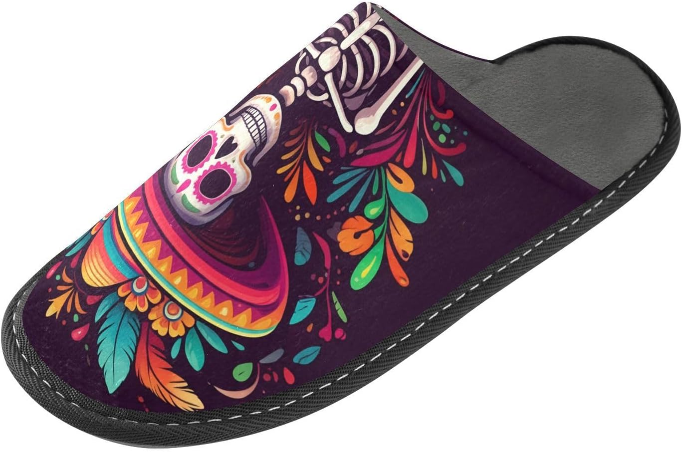 

FRMG Хэллоуин Череп Растение Мексика Дом Пушистые Тапочки Подошва из ПВХ Комфортные для дома и улицы A2304594, A2304594a