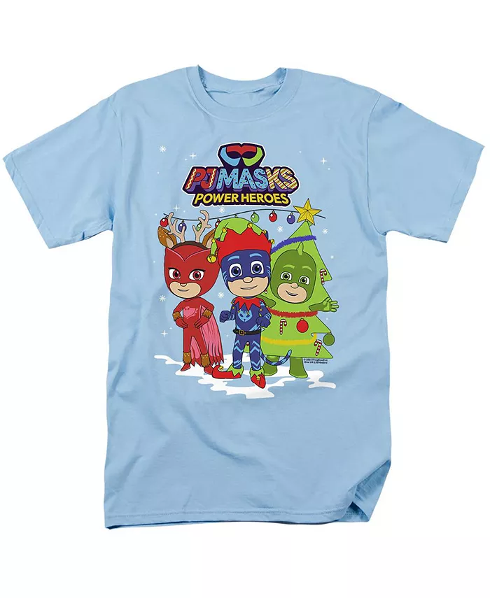

Мужская футболка Pj Masks Christmas Heroes, Catboy, Owlette и Gekko Hasbro+, синий