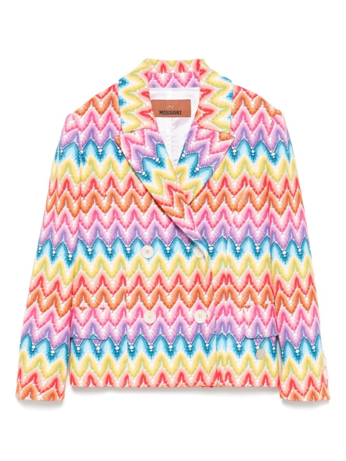 

Missoni Kids блейзер с узором зигзаг, синий