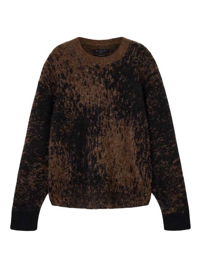 Свитер Storm Wool Blend расслабленного кроя с круглым вырезом AllSaints, Brown/Multi — фото 4
