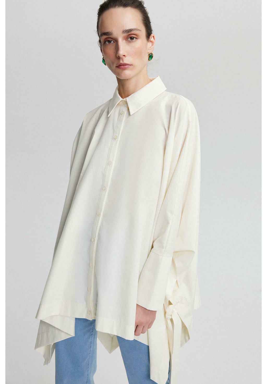 

Блузка на пуговицах RIBBON DETAILED OVERSIZE Touché Privé, белый