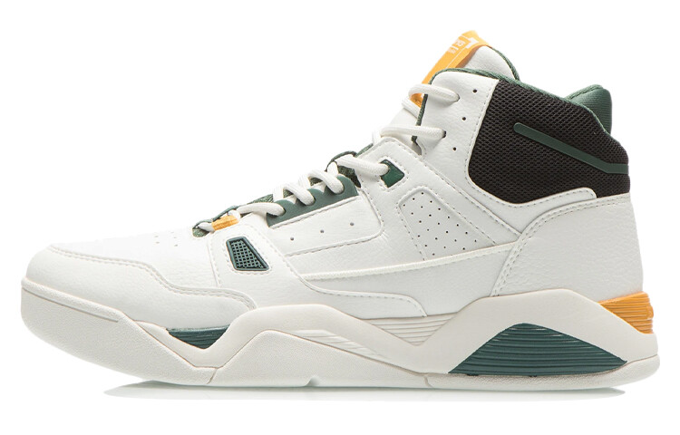 

Винтажные баскетбольные кроссовки мужские средней высоты, цвет: белый с оттенком / зеленый Lining