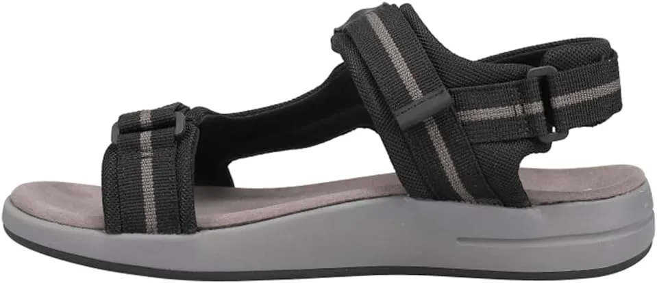 Сандалии Propét Mens Eli Strap Backstrap Casual - черные, черный/серый — фото 3