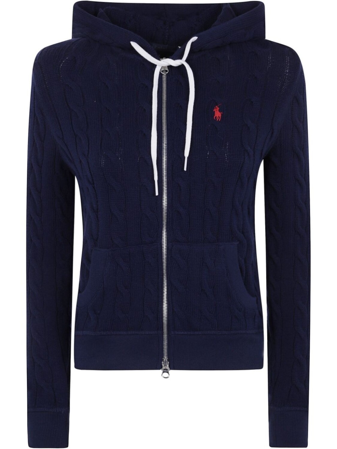 

Толстовка с капюшоном Polo Ralph Lauren с косичной вязкой, синий