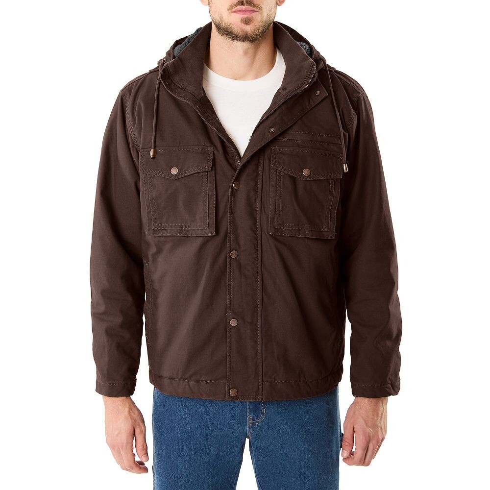 

Рабочая куртка Smith's Workwear из парусины с капюшоном и подкладкой из шерпы, коричневый