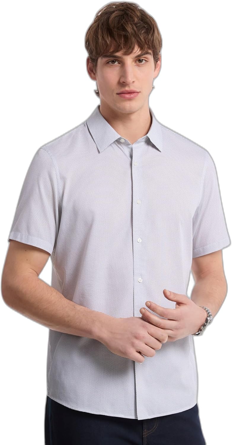 

Michael Kors мужская рубашка с коротким рукавом и мини-бабочкой, White