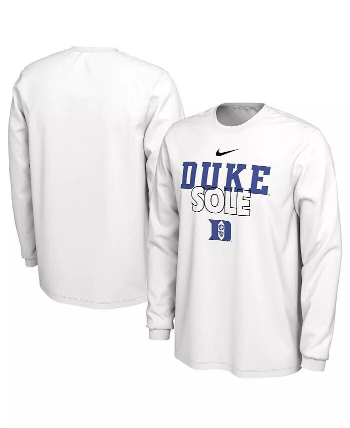 

Мужская белая футболка Duke Blue Devils On Court с длинным рукавом Nike