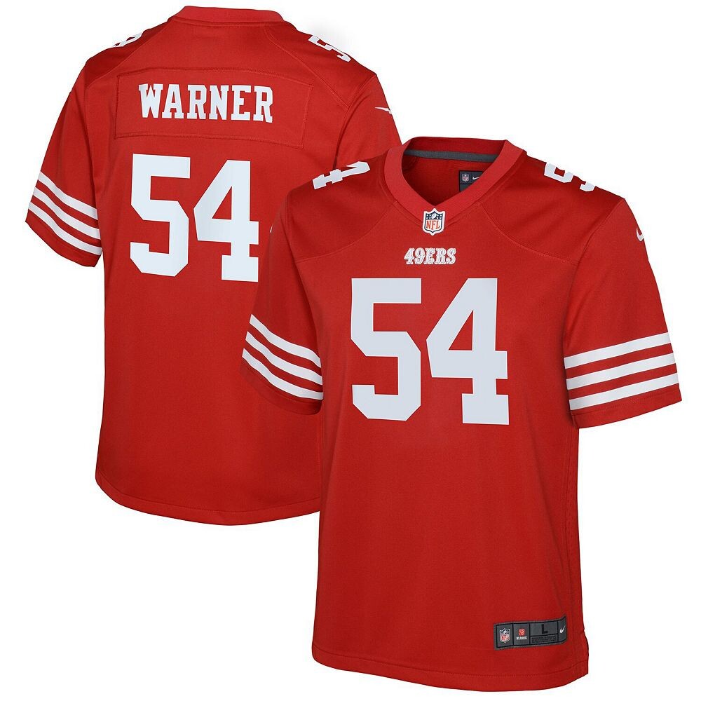 Молодежная игровая майка Nike Fred Warner Scarlet San Francisco 49ers, красный