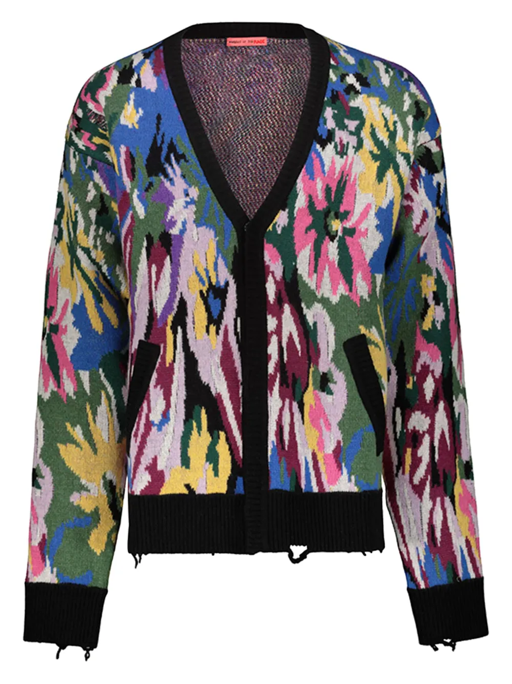 

Кардиган с бахромой и цветочным узором Motr, черный