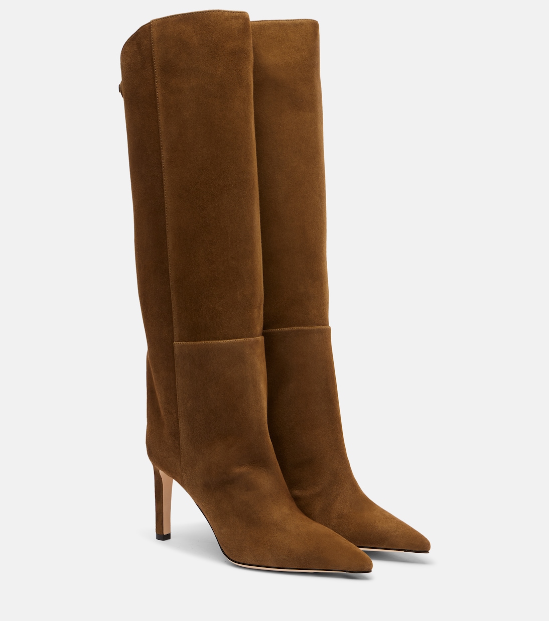 Замшевые сапоги Alizze 85 до колена Jimmy Choo, Caper Green