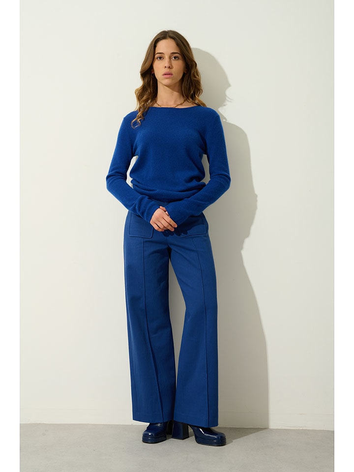 

Кашемировый свитер Эпена синего цвета AUTHENTIC CASHMERE