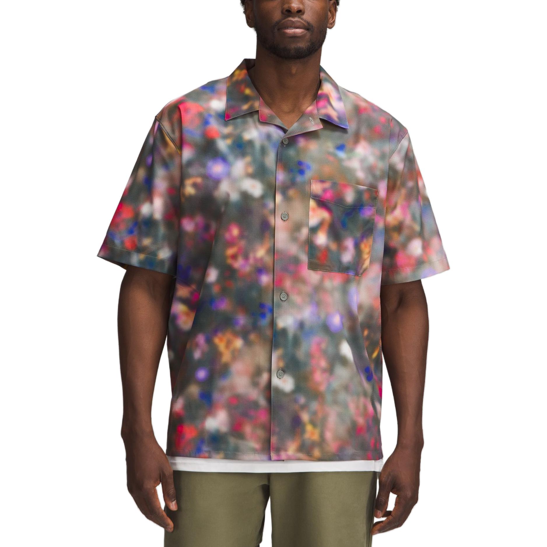 

Мужская рубашка для комфорта Airing Easy Lululemon, Blurred Halo Multi Color Mixing