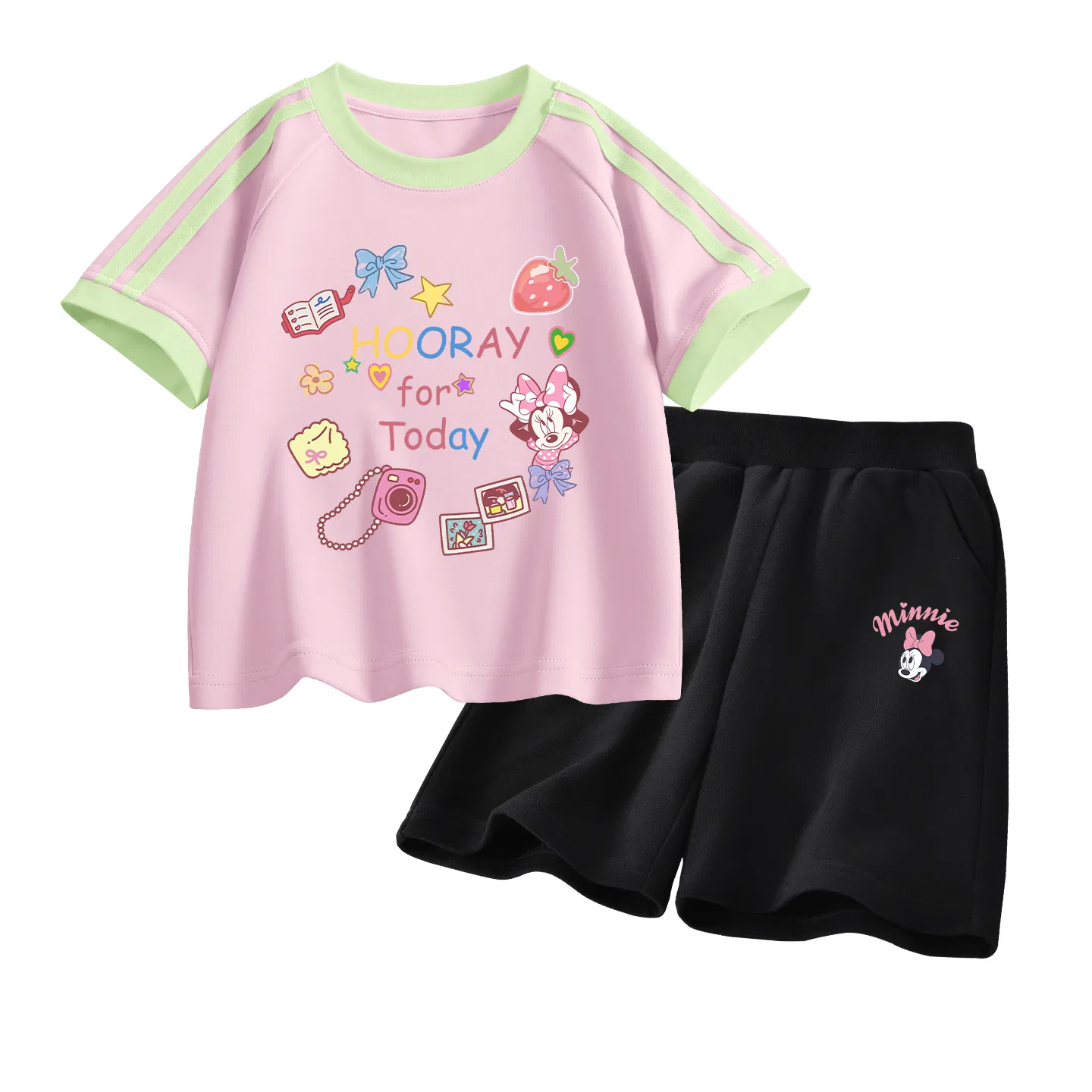 Детский спортивный костюм Casual Sportswear 2 Piece Set Disney, Di Four-Leaf K Milk Green+Di Four-Leaf K Gray — фото 4