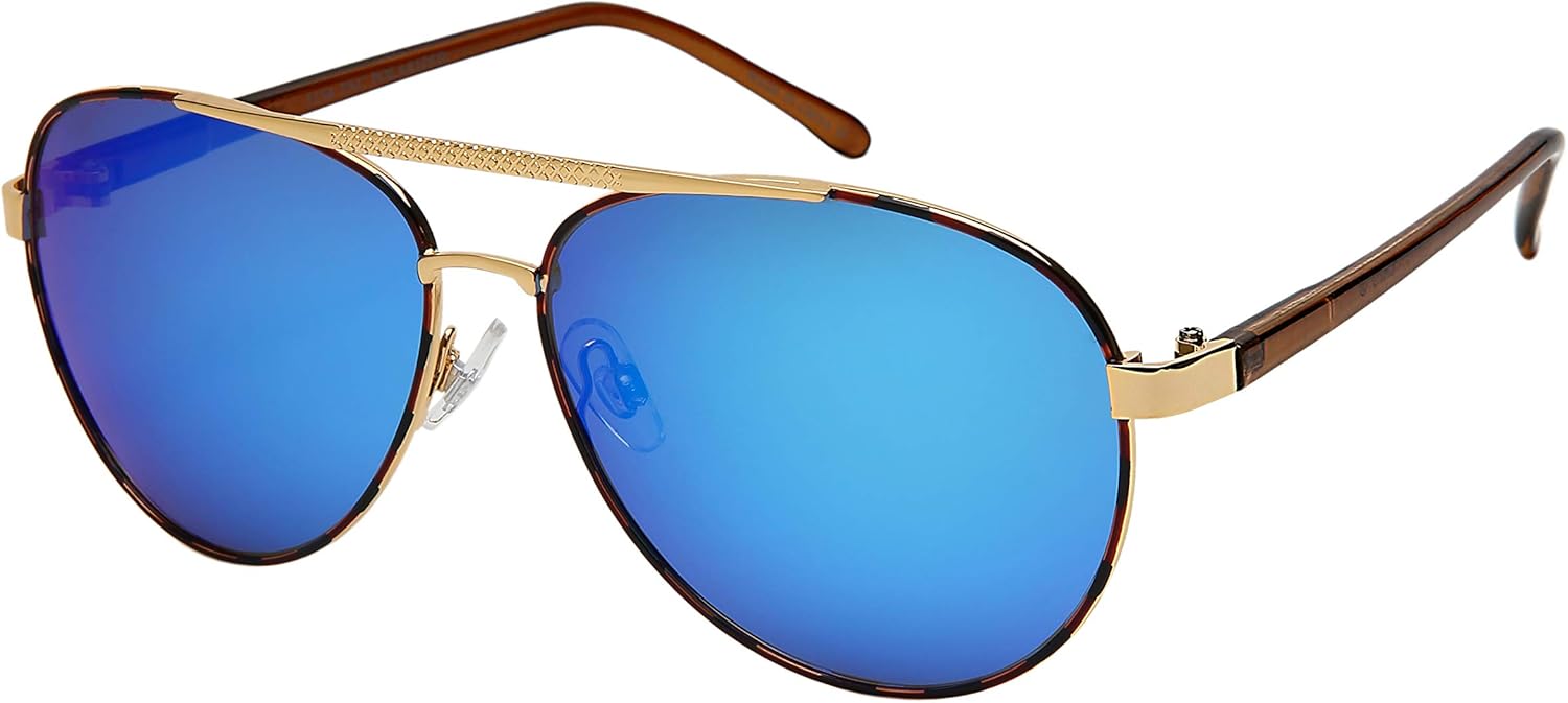 

Классические поляризованные солнцезащитные очки-авиаторы EDGEIWEAR для мужчин и женщин, с зеркальными линзами, сверхлегкие, с защитой от УФ-излучения, премиум-качество, Gold + Tortoise Frame | Polarized Blue-white Lens