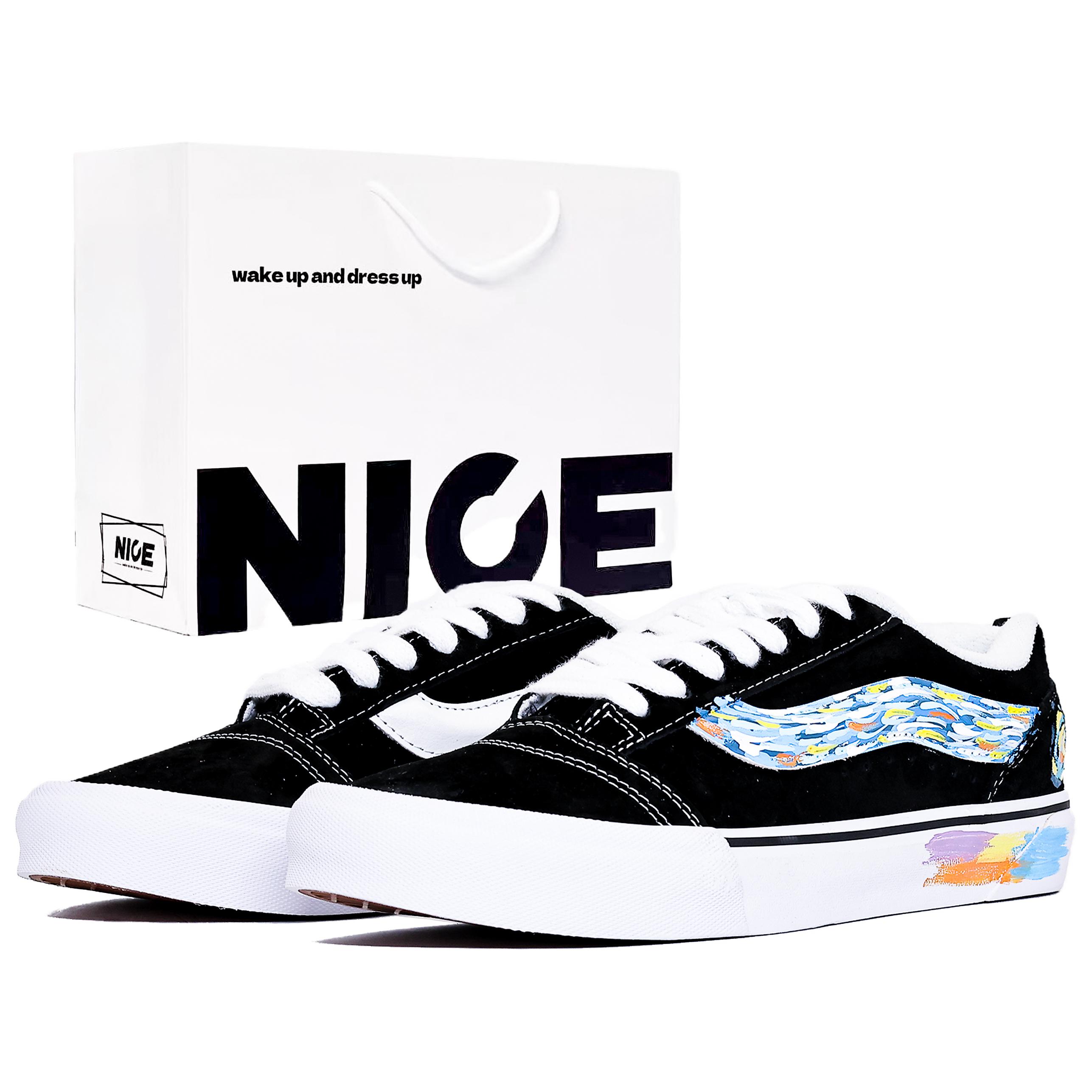 

Vans Knu Skool устойчивые к истиранию низкие кроссовки для скейтбординга унисекс черные мультиколор