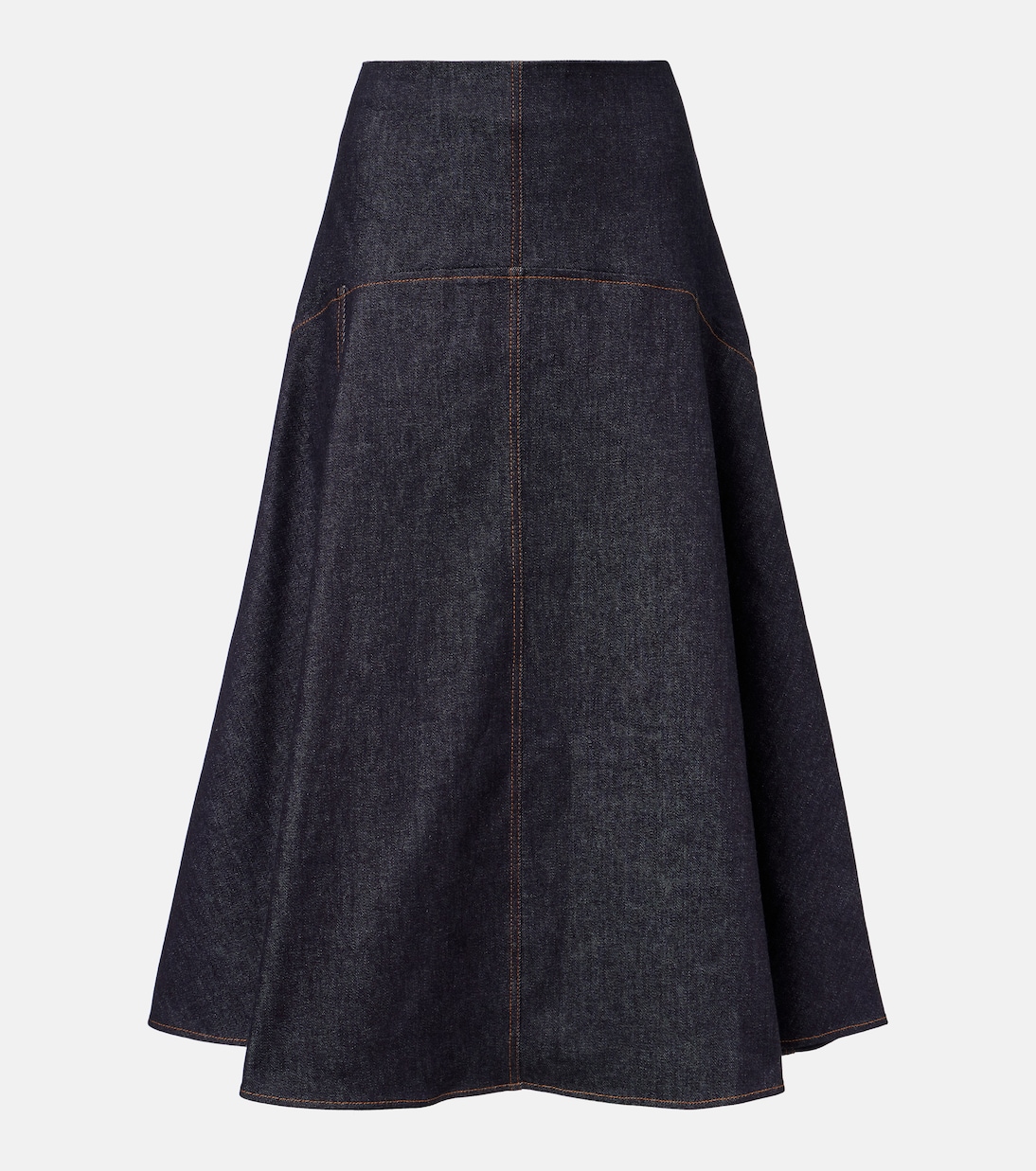 

Джинсовая юбка миди с треугольными чашечками De-Nîmes Jacquemus, Dark Navy