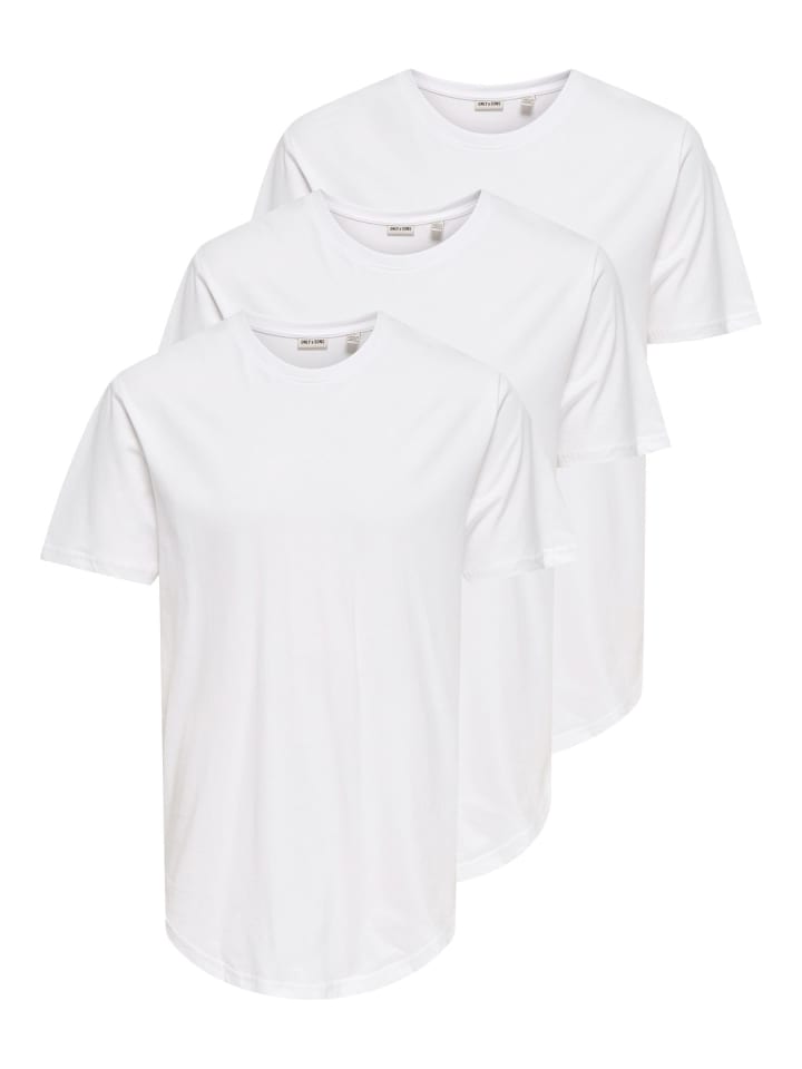 

ONLY & SONS Комплект из 3 белых футболок