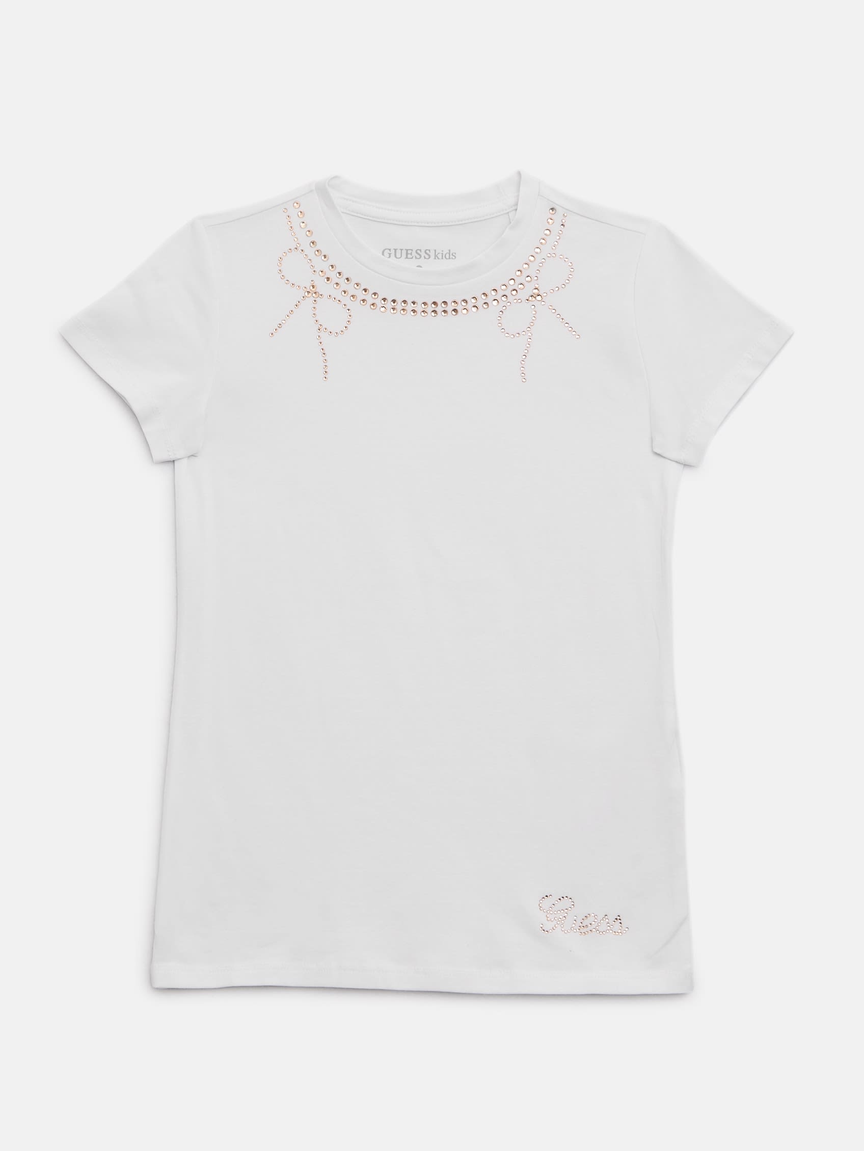 

Нора с стразами и лентами футболка Guess Factory, белый