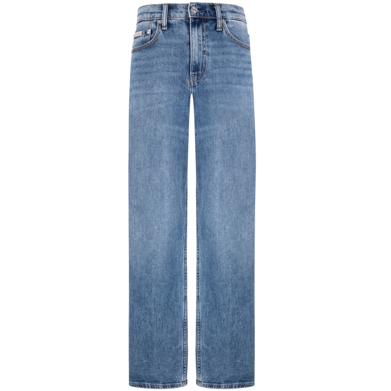 CALVIN KLEIN Jeans Женская Светло-голубая футболка Light Blue 1A4 — фото 2