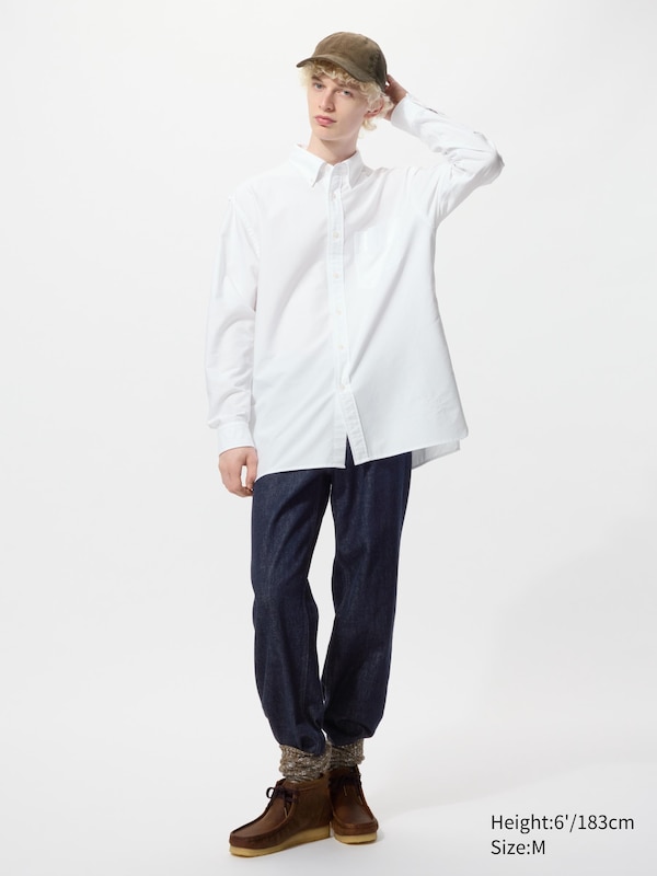 Оверсайз оксфордская рубашка Uniqlo, 13 red — фото 2