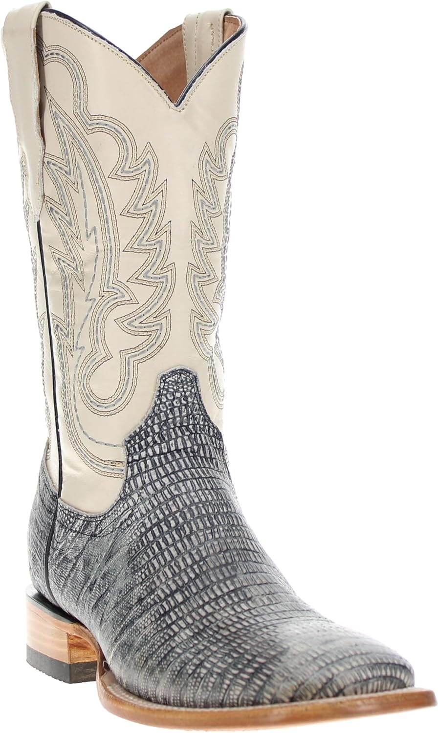 

Мужские ковбойские сапоги Vaccari Nash из натуральной кожи с тиснением под ящерицу и широким квадратным носком, черный