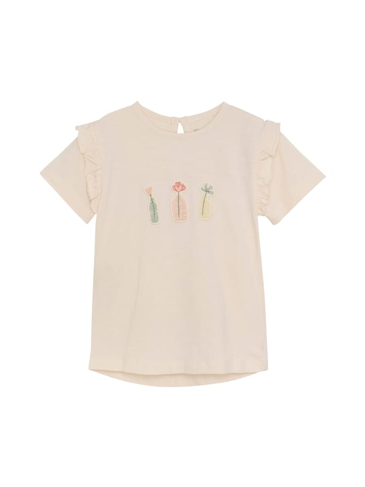 

Футболка Minymo T-Shirt MIT-shirt SS 123380 verspieltes T-Shirt, бежевый