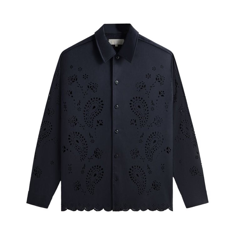 

Рубашка Kith Isaac Microsuede Long-Sleeve Button Down Shirt, синий