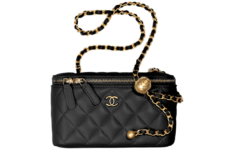 CHANEL Маленькая золотая шаровая овчина кроссбоди сумка обычная женская black — фото 2