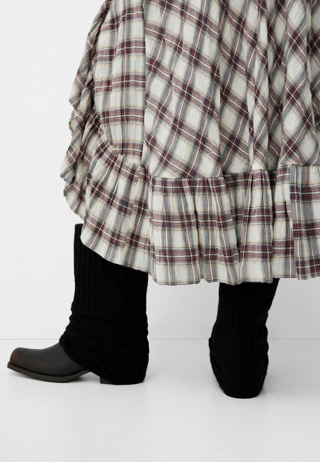 

Юбка А-силуэта ASYMMETRIC CHECK Bershka, коричневый