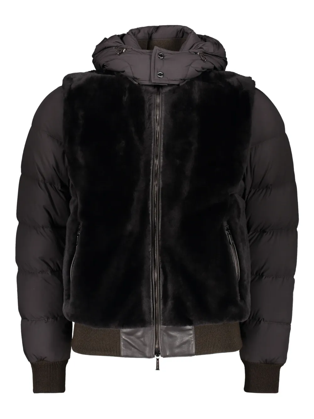 

Куртка на молнии с меховой вставкой Moorer, черный