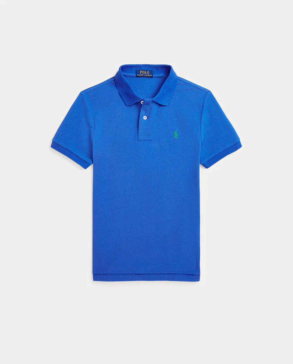 

Рубашка поло из хлопка для мальчиков с кроем Slim Fit Polo Ralph Lauren, синий