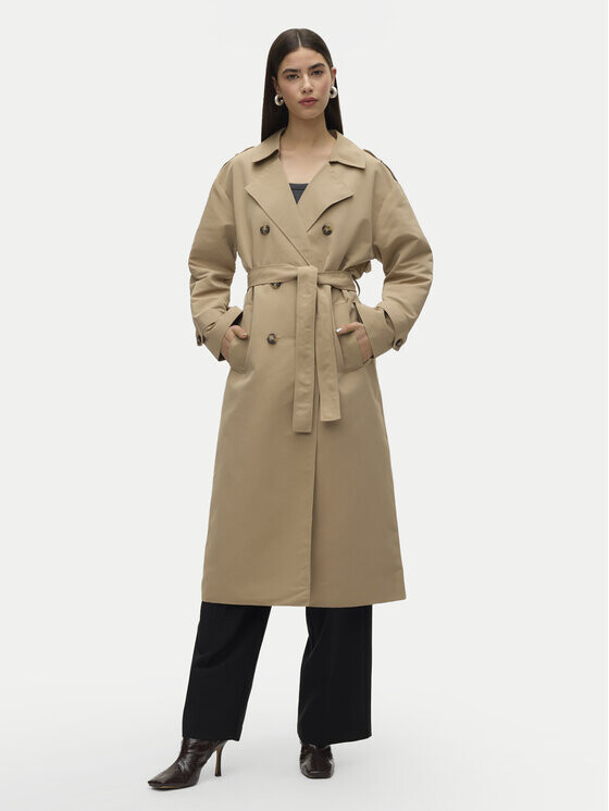 

Пальто из линя стандартной посадки Vero Moda, бежевый