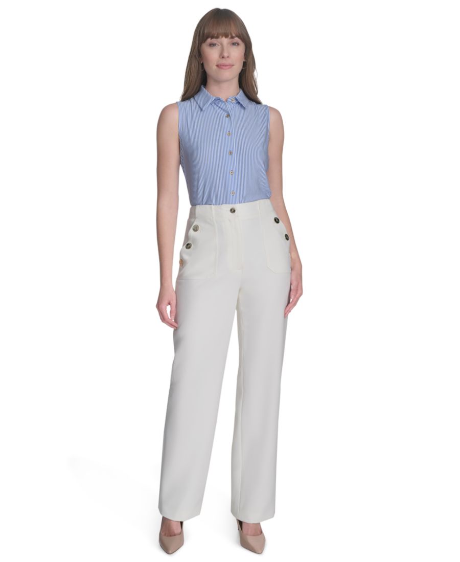 Женская блузка без рукавов в тонкую полоску Tommy Hilfiger, French Blue/Ivory — фото 2