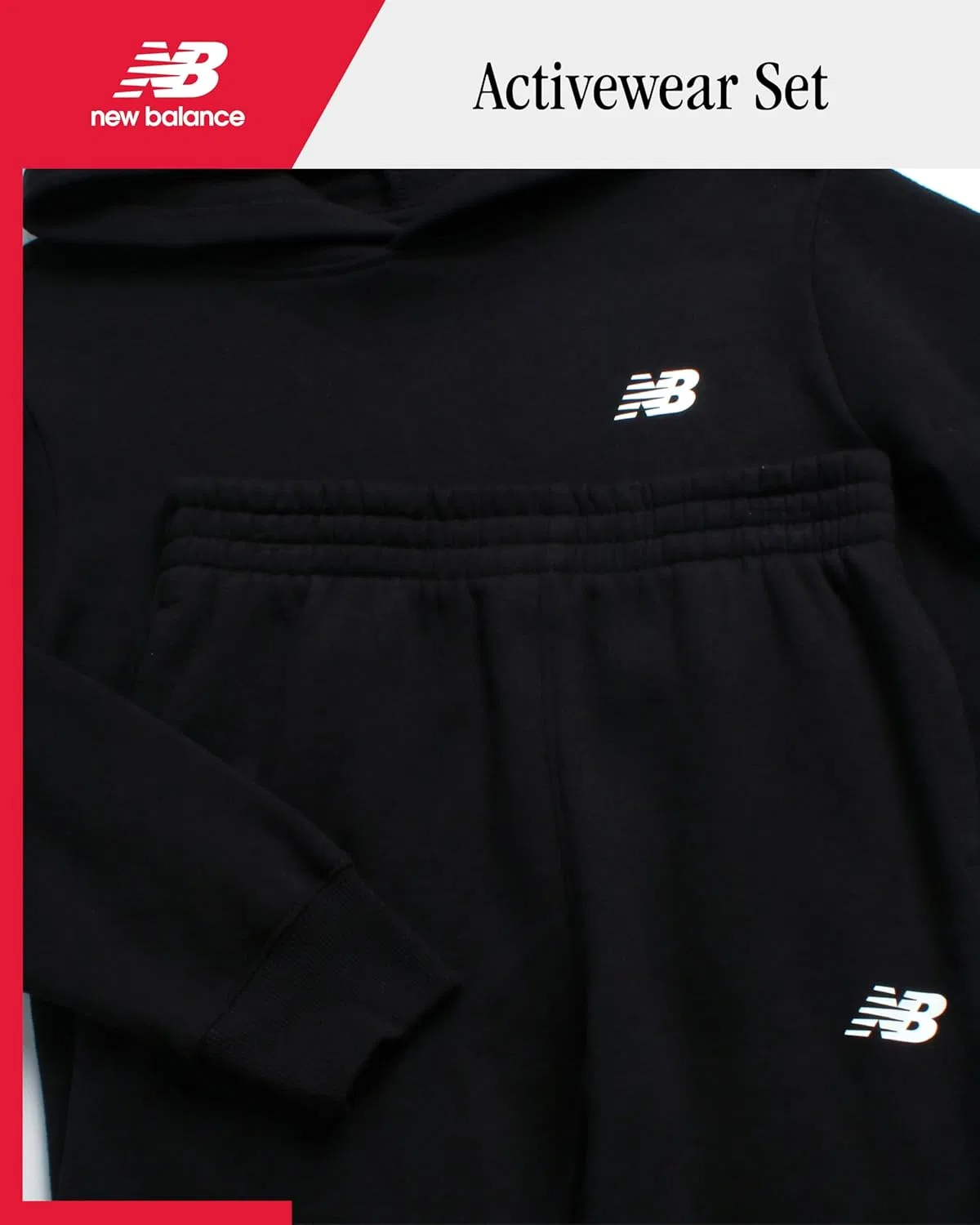 Спортивный костюм New Balance, 2 предмета, черный — фото 2