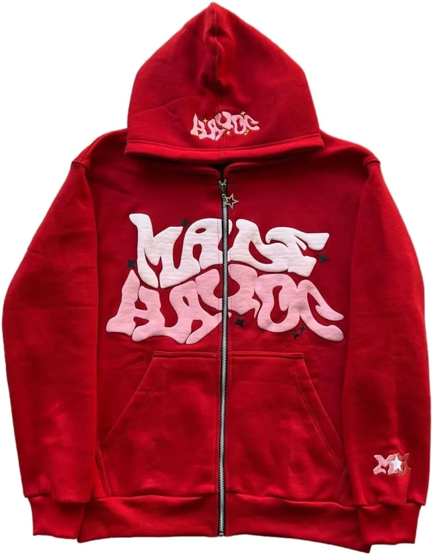 

Худи Y2K с молнией, свободный крой, уличный стиль YUNZSXJY