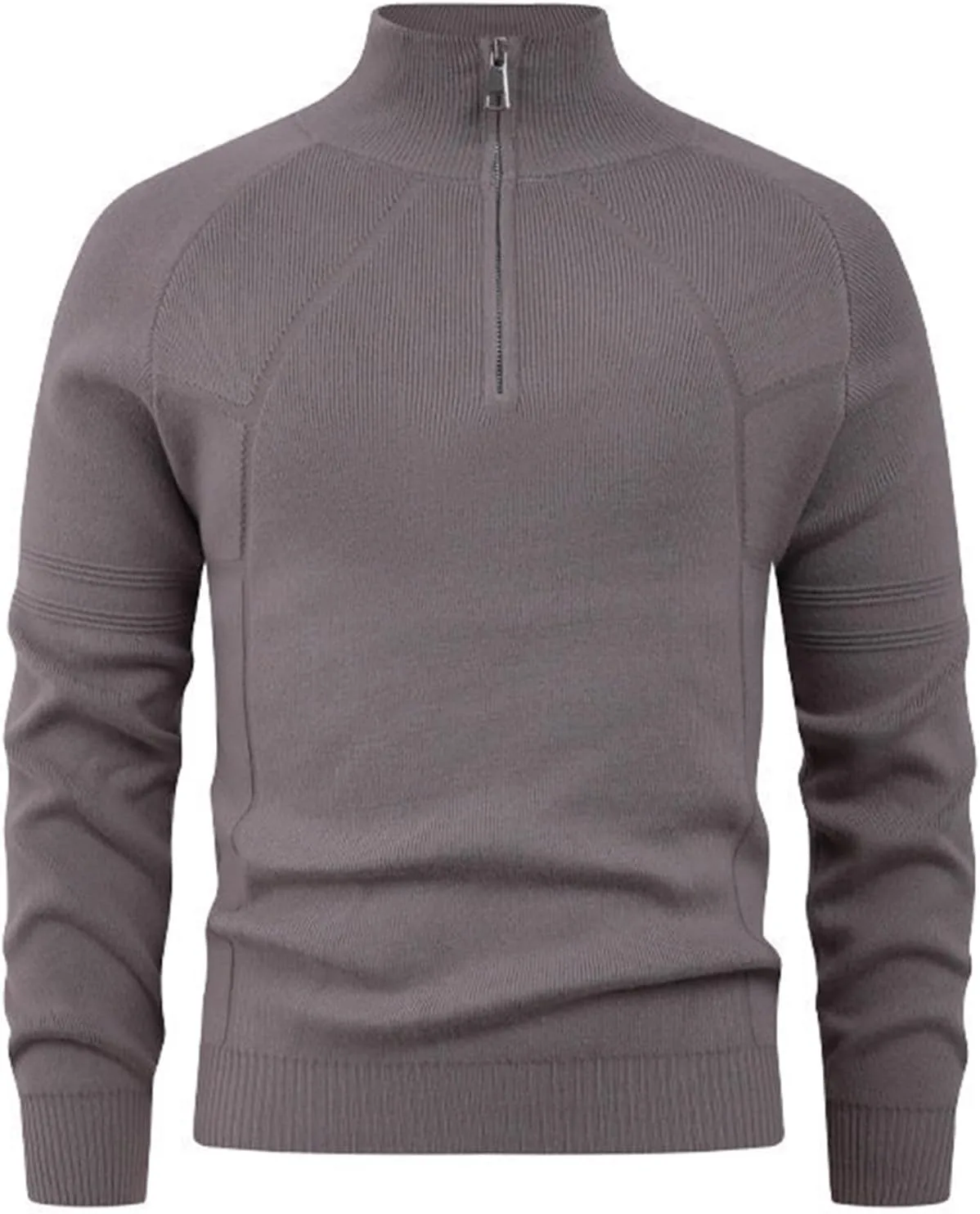 

Мужской свитер с четвертью молнии и воротником-стойкой JHOKCI