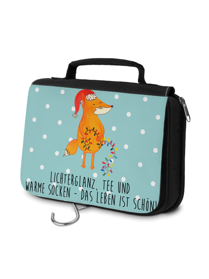 

Mr. & Mrs. Panda Косметичка на рождественскую тематику с изображением лисы и надписью бирюзового пастельного цвета