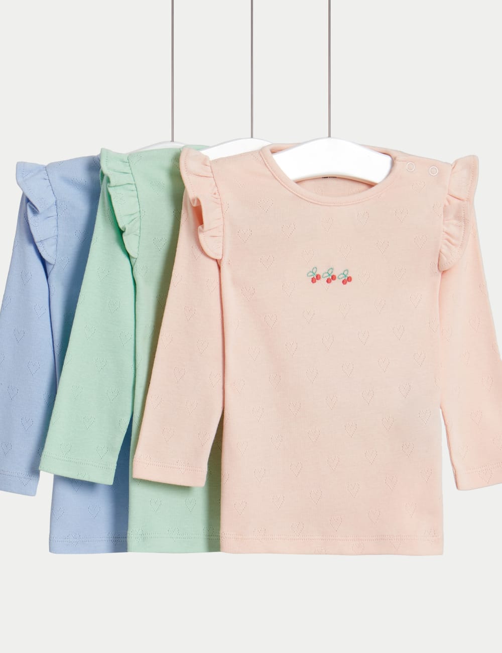

3 пары топов из чистого хлопка Marks & Spencer, разноцветный