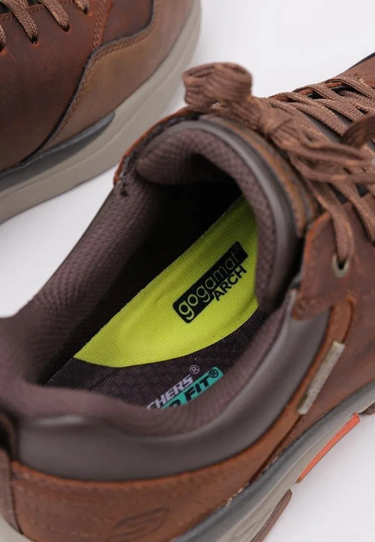 Мужские кроссовки Skechers Benago-Treno, Dark Brown Waterproof Leather — фото 2