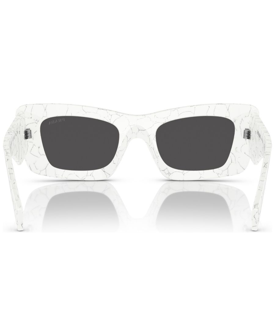 Женские солнцезащитные очки Symbole Кошачий глаз, PR 13ZS PRADA, Matte White Marble — фото 3