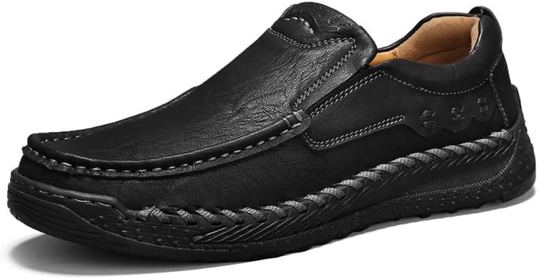 

Мужские лоферы Mecolop, повседневные кожаные туфли без шнурков, мягкая плоская обувь, черный